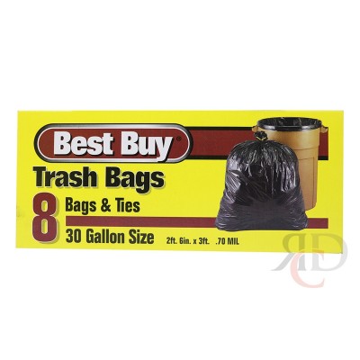 BEST BUY TRASH BAG 30 GAL - 8CT/PACK
